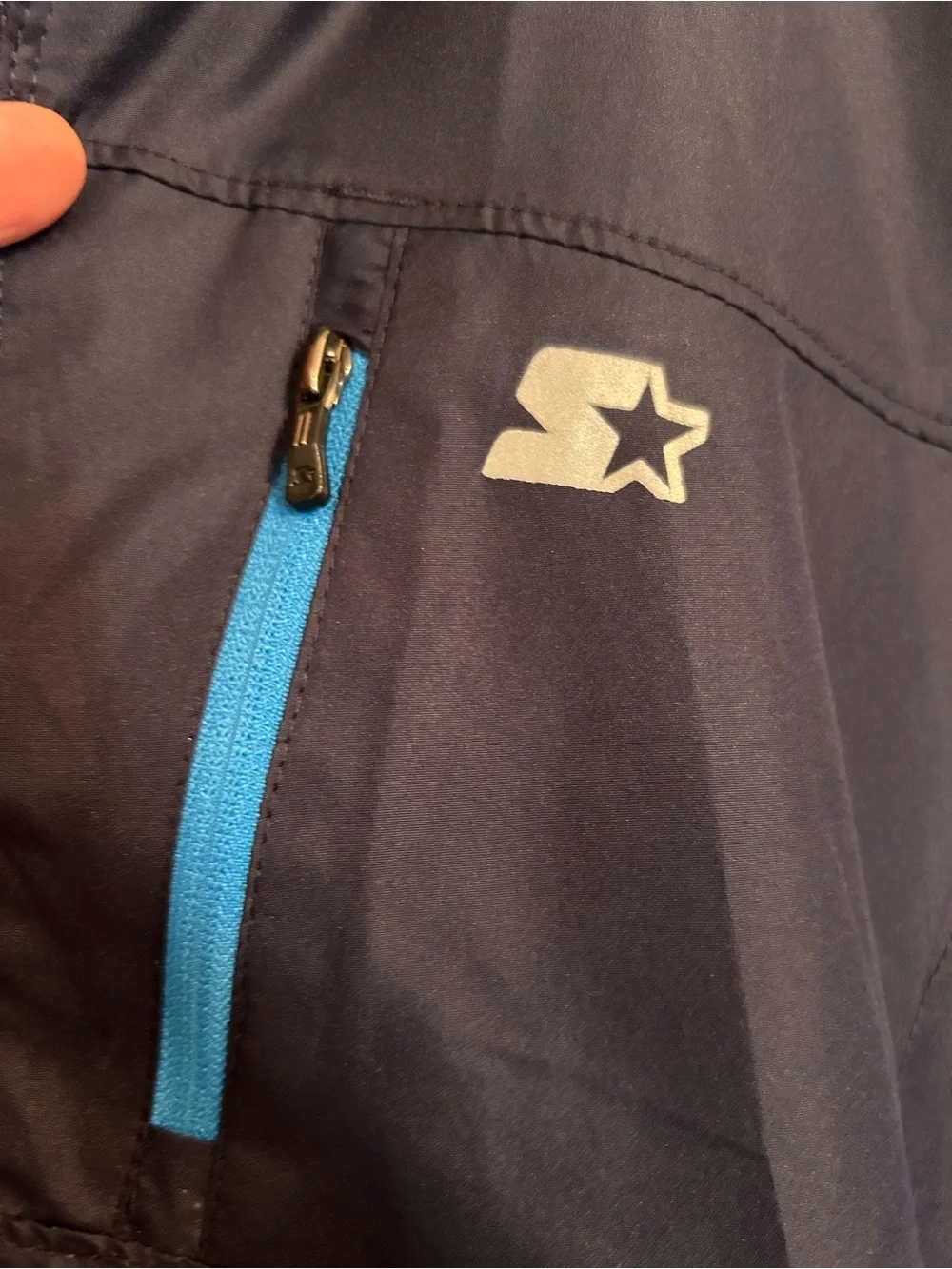 STARTER Men's Navy Jacket with Bright Blue Trim